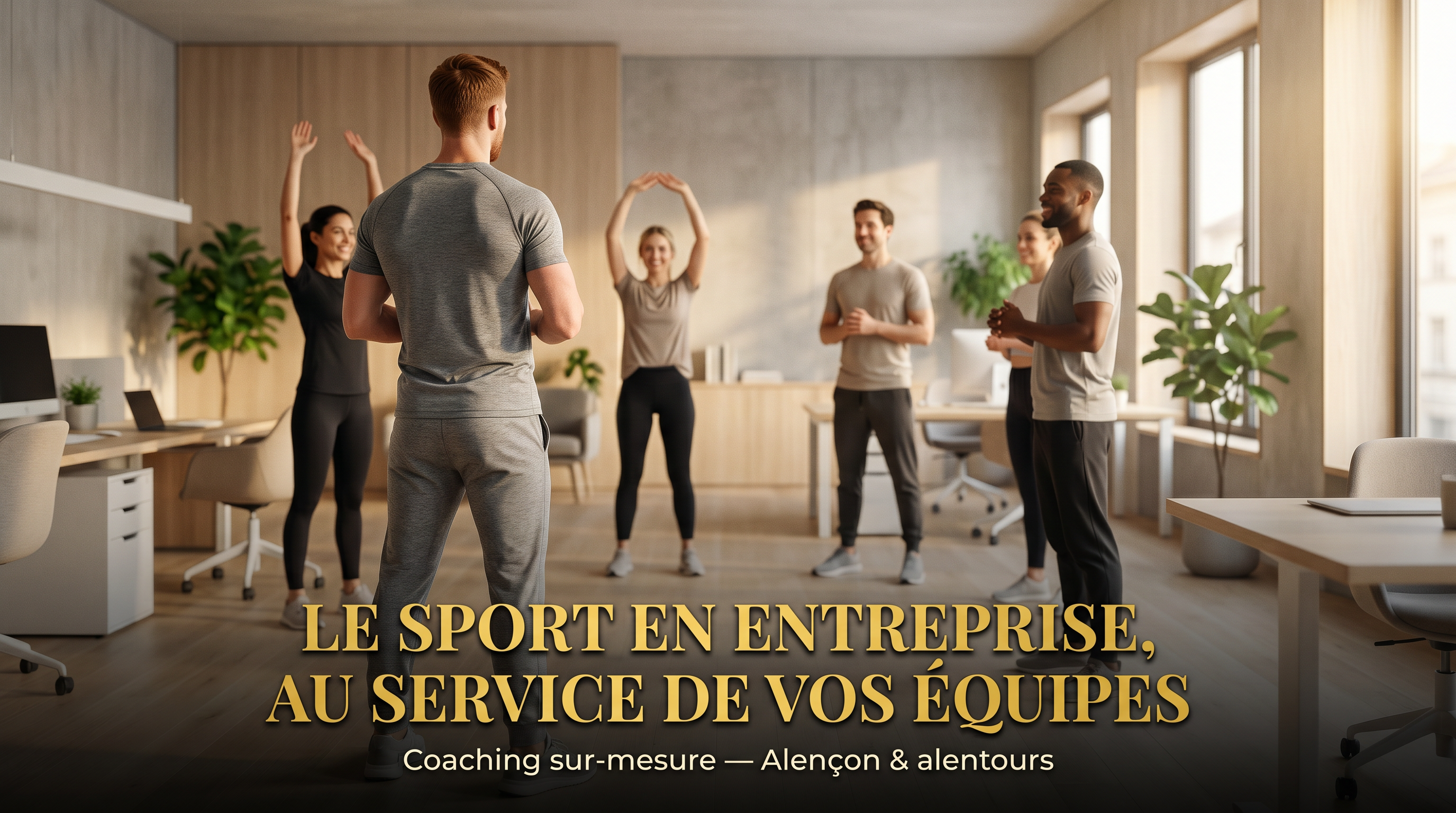 Joffrey Dubois, coach sportif diplômé d'État, animant une séance de coaching sportif en entreprise à Alençon